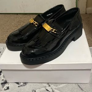 Black Balmain Kids Loafers, Boys Size 7.5